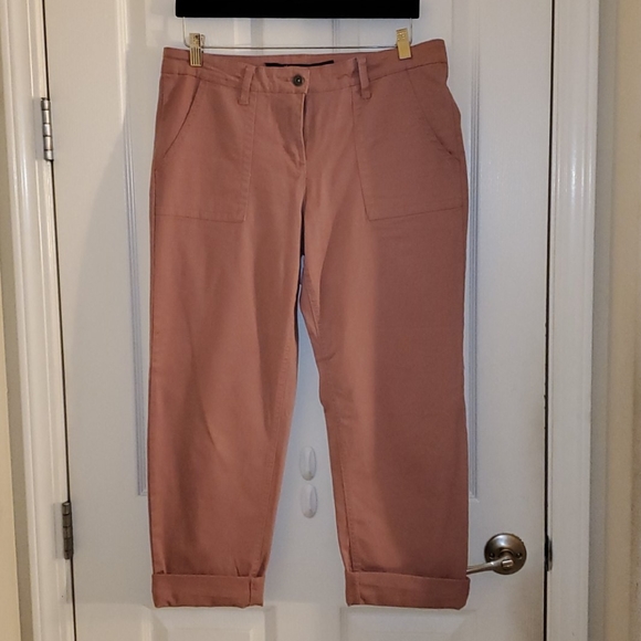 Salmon Pink Cargo Capris - Picture 1 of 3